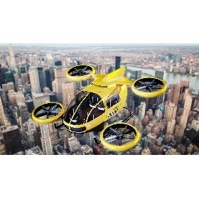 Flying Taxi Concept Air-Taxi Yellow model